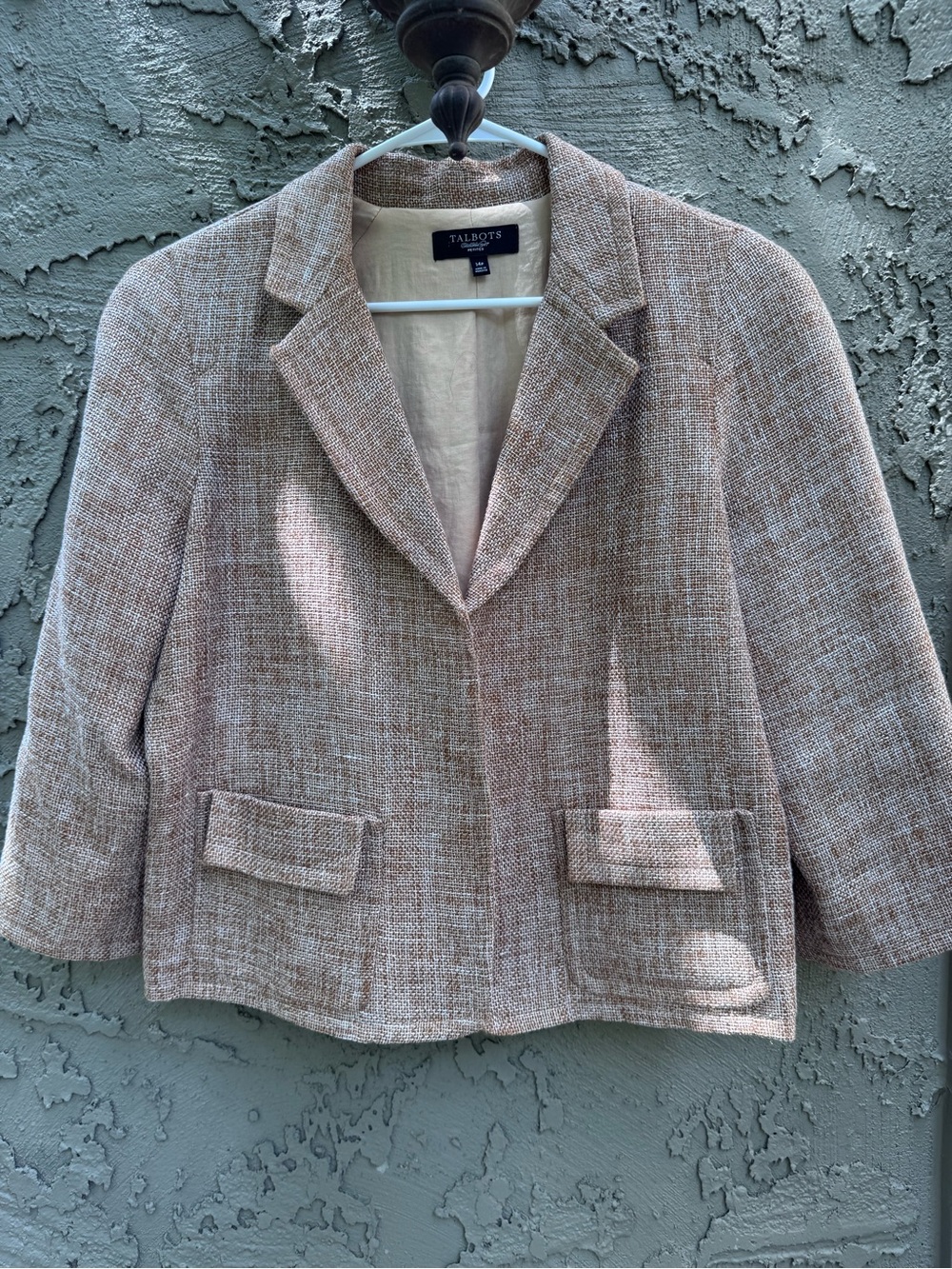 Talbots Tweed Jacket Lightweight Cropped Size 14P - Picture 15 of 15